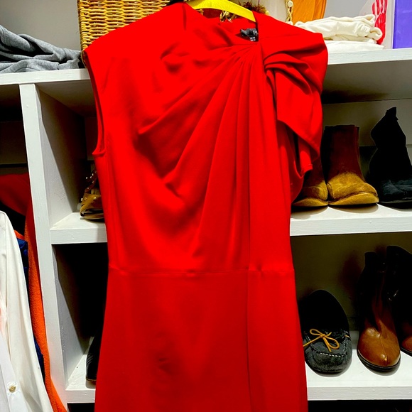 Per Se Red Cocktail Dress with optional belt - Picture 1 of 6